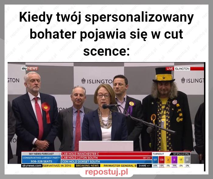 Kiedy twój spersonalizowany bohater pojawia się w cut scence: