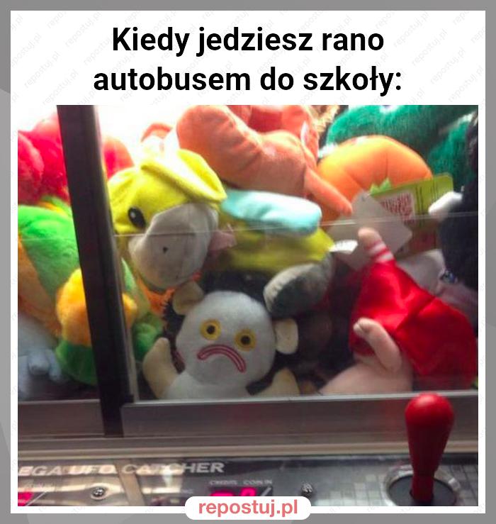 Kiedy jedziesz rano autobusem do szkoły: