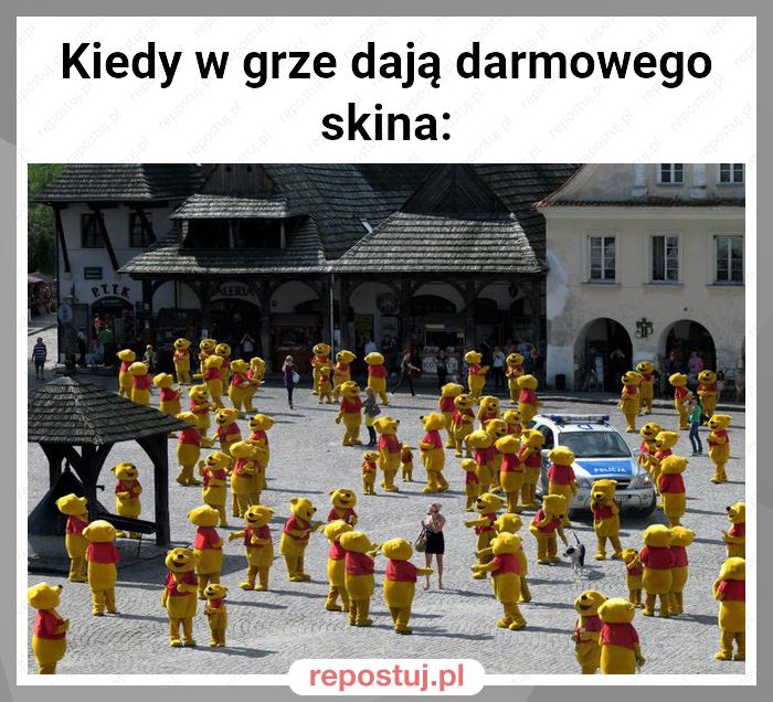 Kiedy w grze dają darmowego skina: