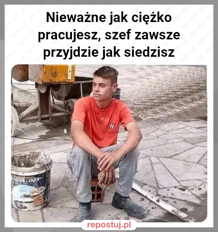 Nieważne jak ciężko pracujesz, szef zawsze przyjdzie jak siedzisz