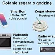 Cofanie zegara w różnych sprzętach xD