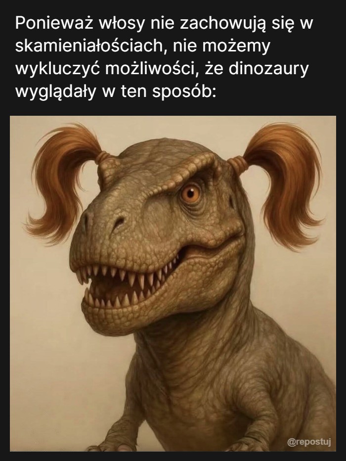 Dinozaur z kucykami